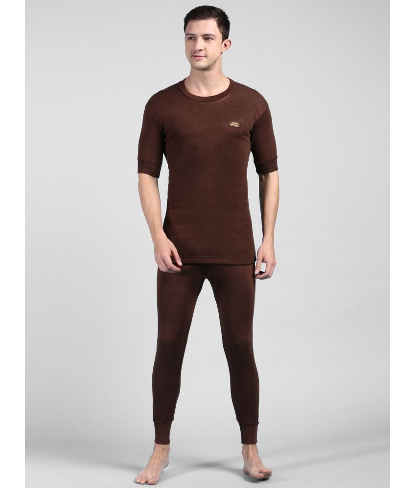     			Lux Cottswool Cotton Blend Men's Thermal Sets ( Brown )