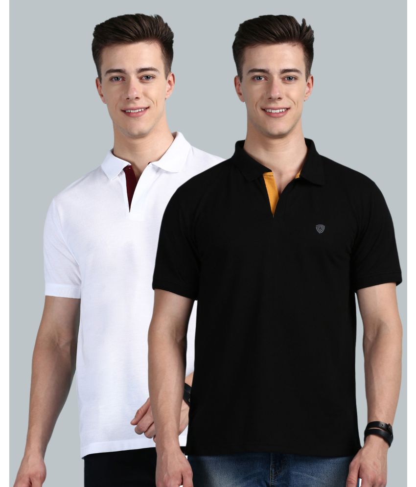     			Lux Cozi - Black Cotton Regular Fit Men's Polo T Shirt ( Pack of 2 )