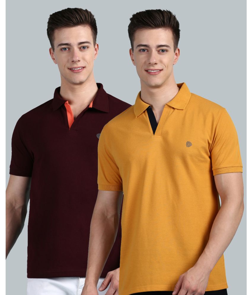     			Lux Cozi - Brown Cotton Regular Fit Men's Polo T Shirt ( Pack of 2 )