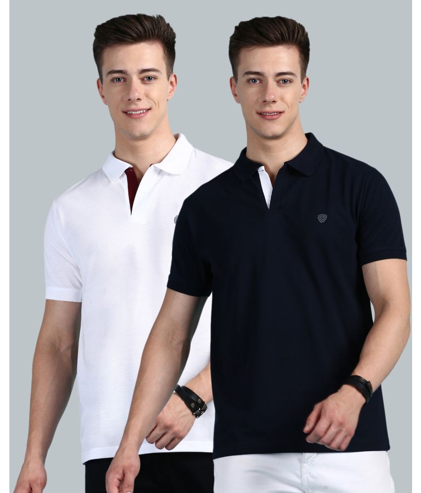     			Lux Cozi - Navy Cotton Regular Fit Men's Polo T Shirt ( Pack of 2 )