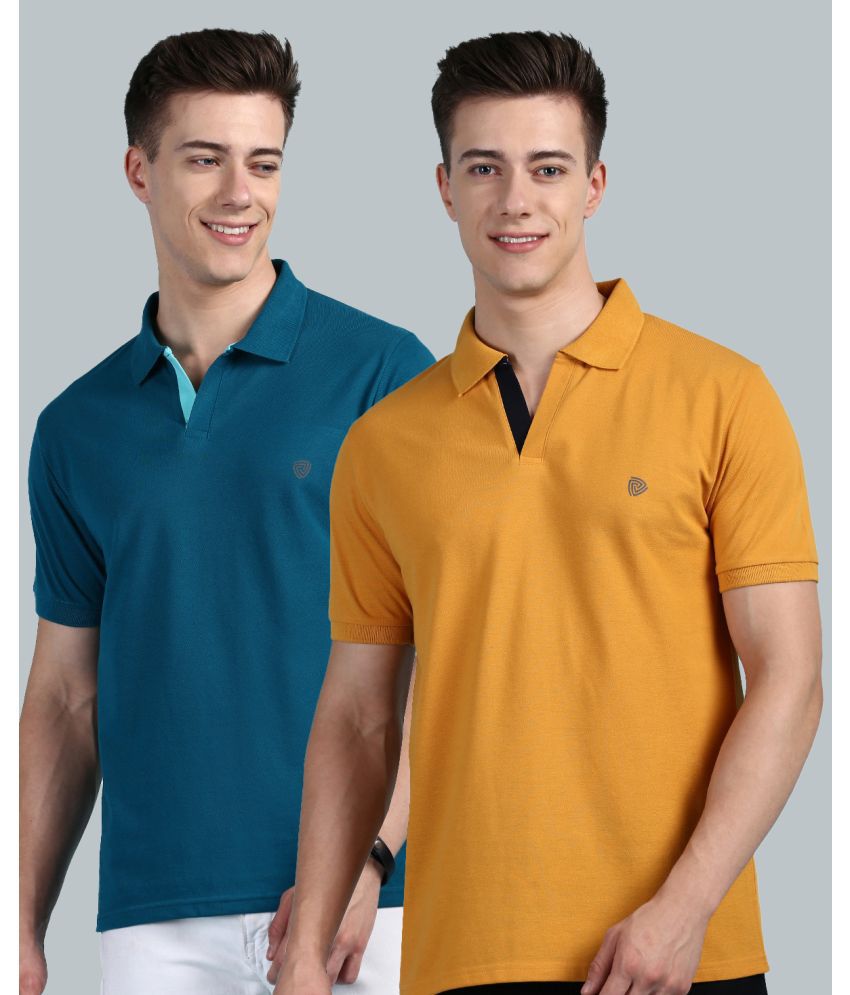     			Lux Cozi - Tan Brown Cotton Regular Fit Men's Polo T Shirt ( Pack of 2 )