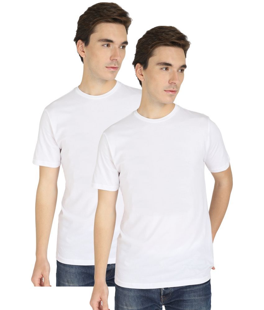     			Proteens - White Cotton Regular Fit Men's T-Shirt ( Pack of 2 )