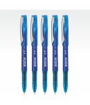 FLAIR Zoox Y7 Ball Pen | Sturdy Body With Elegant Metal Clip | Dotted Texture For Better Holding | Jumbo Refill With Large Ink Capacity | Blue Ink, Pack of 5