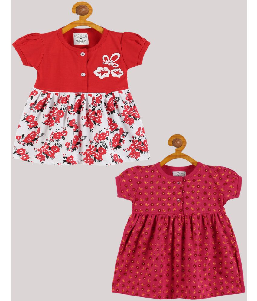 Babeezworld - Multi Cotton Baby Girl Frock ( Pack of 2 )
