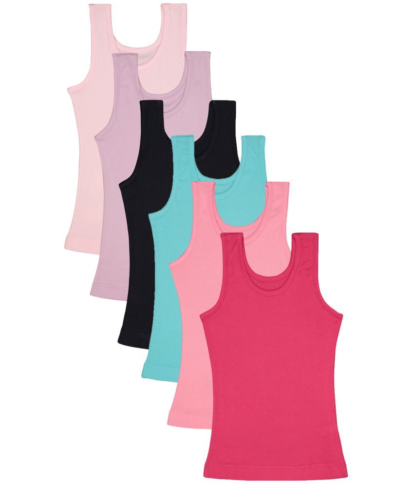     			Bodycare Girls Round Neck Sleeveless Vest Pack Of 6 - Assorted