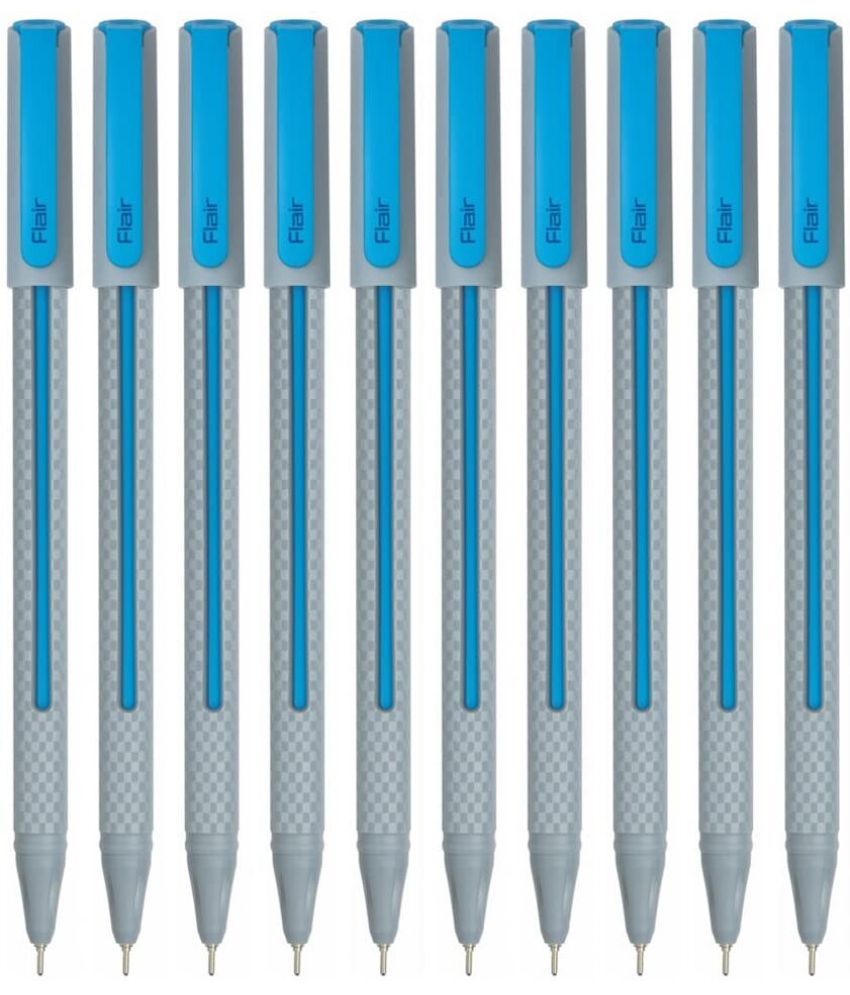     			FLAIR Yolo Ball Pen Box Pack | 0.6 mm Tip Size | Light Weight Sleek Body With Smooth Performance | Low-Viscosity Ink For Smudge Free Writing | Blue Ink, Set Of 10 Ball Pens x Pack Of 2