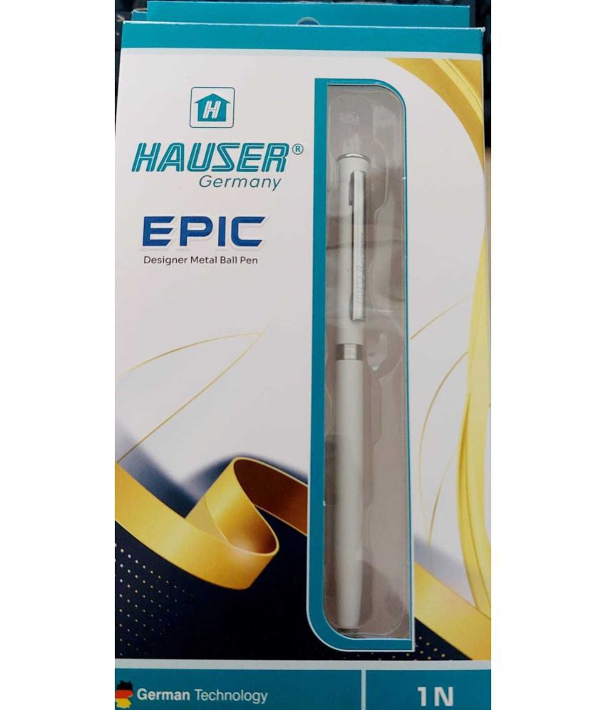     			HAUSER Epic Gold Designer Ball Pen Box Pack | Metal Body With Stylish Design Ball Pen (Pack of 5, Blue)