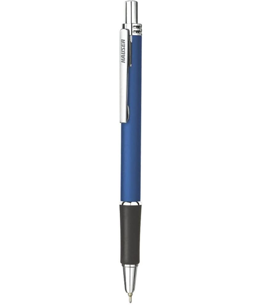     			HAUSER Trent Retractable Ball Pen Box Pack | 0.7 mm | Slim Clip Design Ball Pen (Pack of 4, Blue)