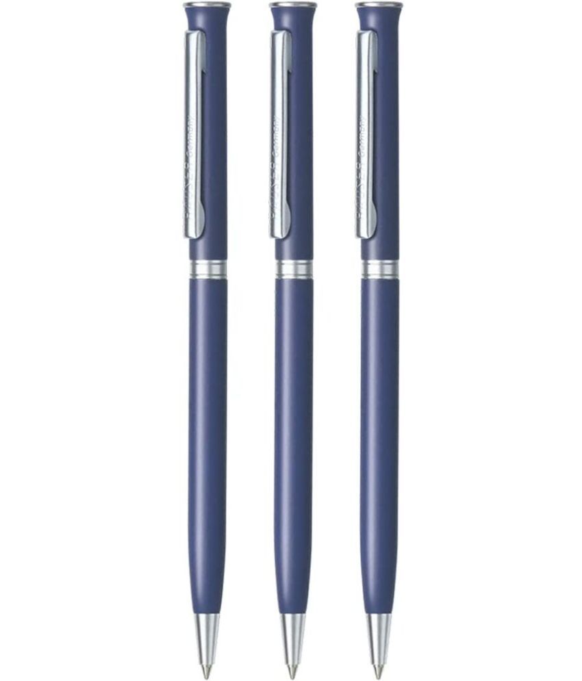     			Hauser Epic Designer Ball Pen Box Pack | Metal Body With Stylish Design | Twist Mechanism For Smudge Free Writing | Durable, Refillable Pen | Blue Ink, Pack of 3