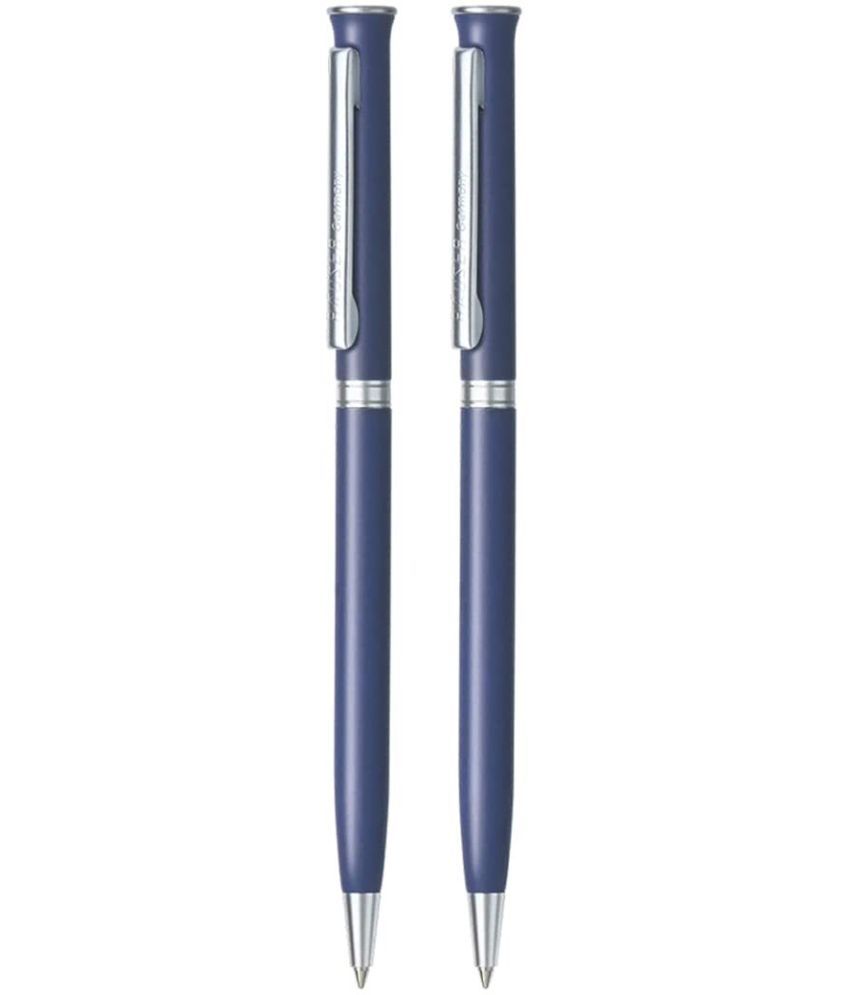     			Hauser Epic Designer Ball Pen Box Pack | Metal Body With Stylish Design | Twist Mechanism For Smudge Free Writing | Durable, Refillable Pen | Blue Ink, Pack of 2