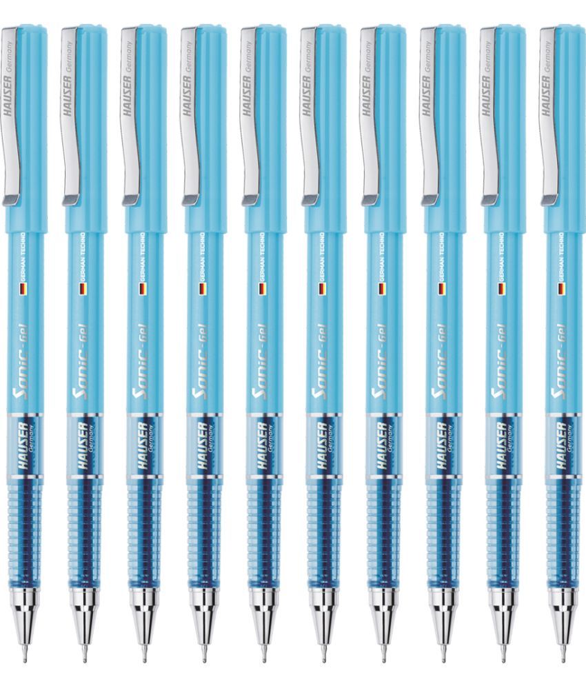     			Hauser Sonic Gel Pen | Waterproof Gel Ink | Usable for Office, School, College | Fine Point Tip | Smooth Flowing Ink | Pens for Student and Professional | Blue Ink | 10 Pcs Box X 2 Sets