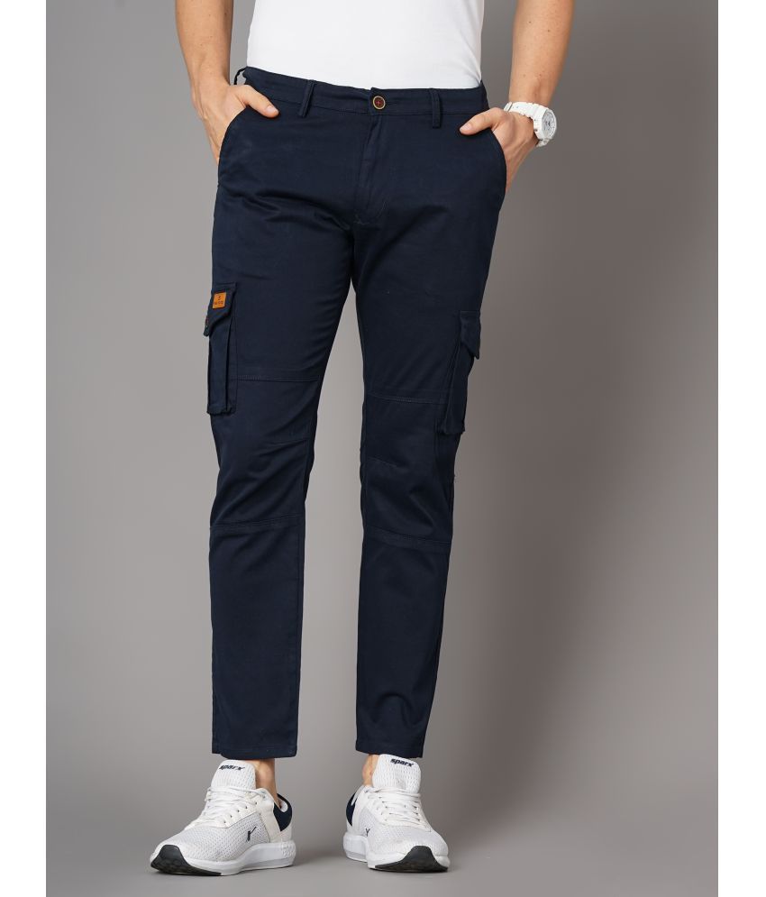     			Paul Street Navy Blue Slim Cargos ( Pack of 1 )