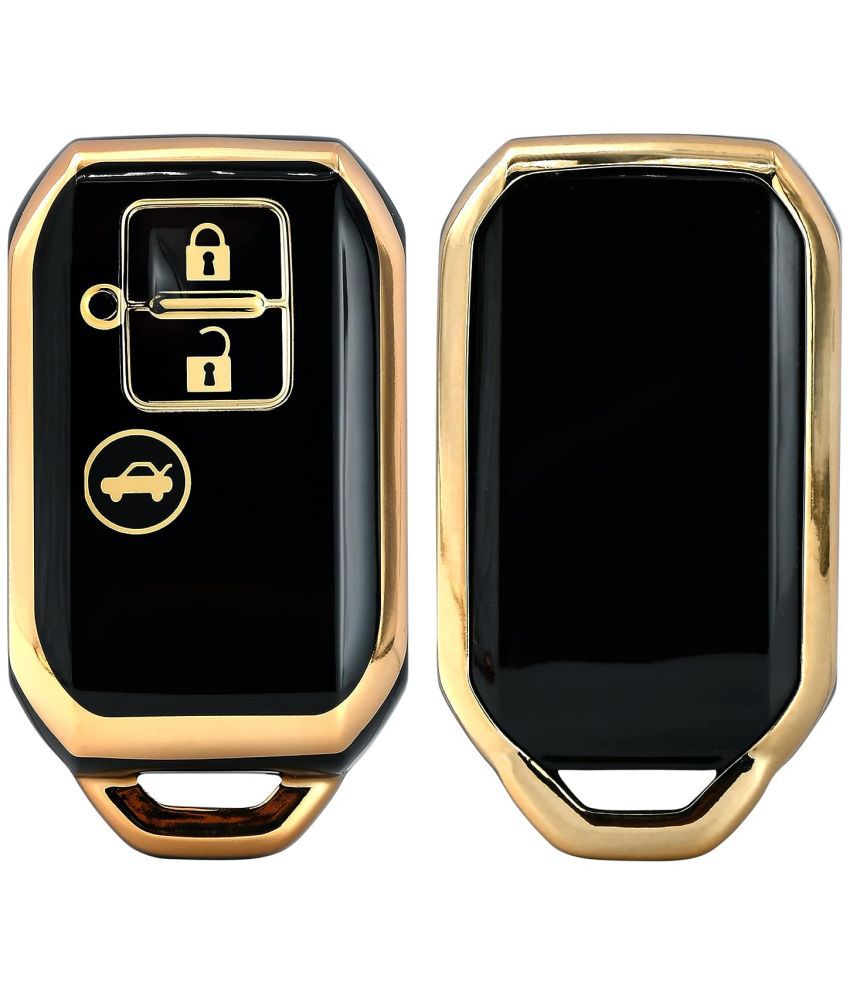     			TANTRA TPU Gold Car Key Cover Compatible for Maruti Suzuki Swift, Dzire,  Ertiga 3 Button Smart Key Cover