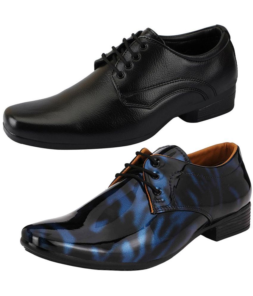     			vitoria - Blue Men's Derby Formal Shoes
