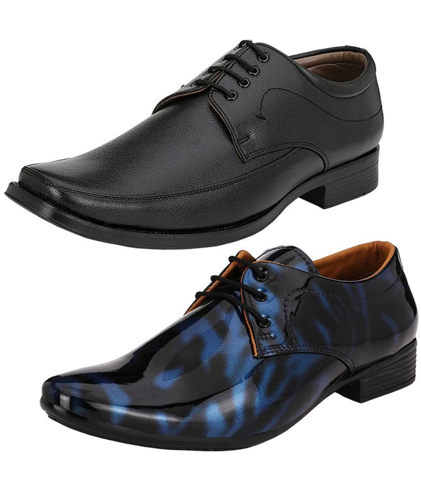     			vitoria - Blue Men's Derby Formal Shoes