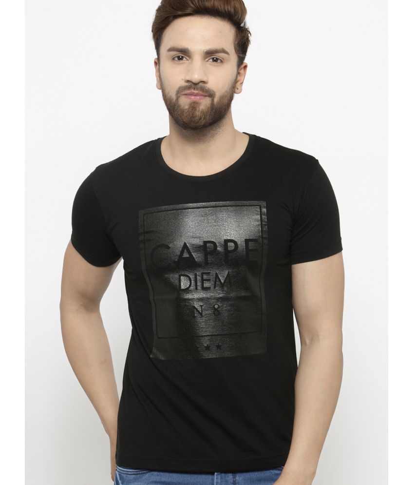 AUSK - Black Cotton Blend Regular Fit Men's T-Shirt ( Pack of 1 )