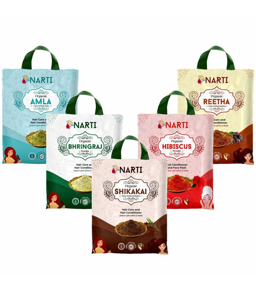     			Narti Herbal combo pack of 5 pack 500g Organic Henna 1 g Pack of 10