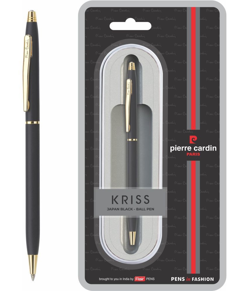    			Pierre Cardin Kriss Japan Black Finish Exclusive Ball Pen Blister Pack | Metal Body With Crystal Studded On Top | Smudge Free Writing | Smooth Refillable Pen | Ideal For Gifting | Blue Ink, Pack Of 1