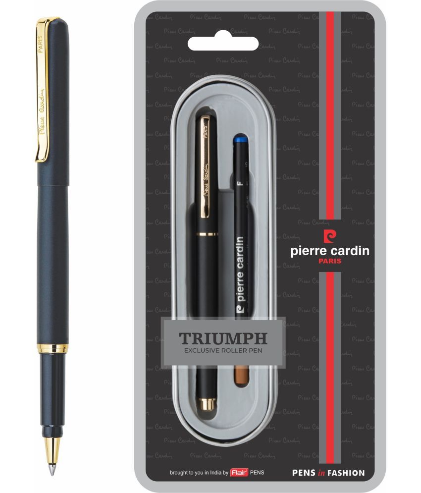     			Pierre Cardin Triumph Exclusive Roller Ball Pen Blister Pack | Metal Body With Matt Black Finish | Attractive Look | Smooth, Sturdy, Refillable Pen | Ideal For Gifting | Blue Ink, Pack Of 1