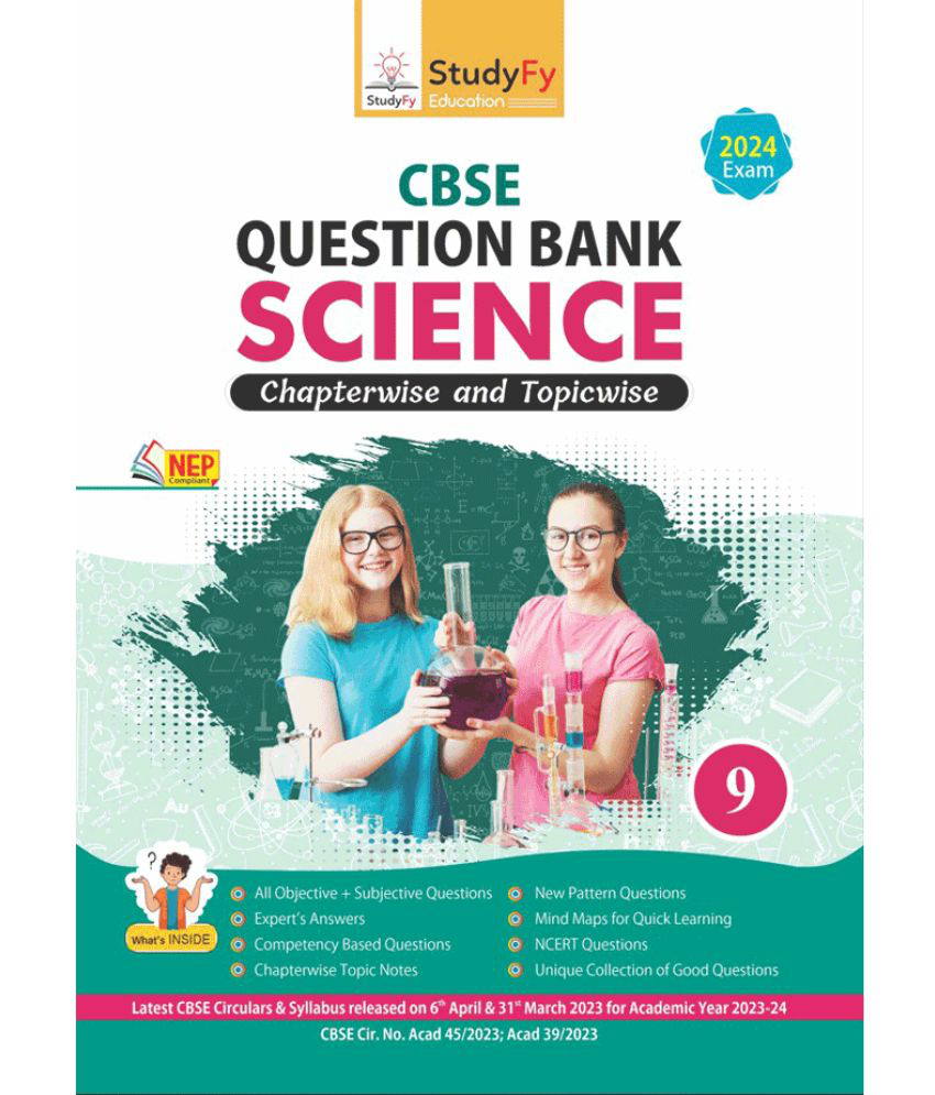     			StudyFy Class 9 Science CBSE Question Bank For 2024 Board Exams | Chapterwise Topic Notes | Previous Year's Solved Questions