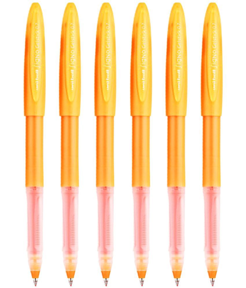     			uni-ball Signo Gelstick UM-170 0.7mm Gel Pen | Fade Proof Water Resistant Ink | Lightweighted Sleek Body | Long Lasting Smudge Free Ink | School and Office stationery | Orange Ink, Pack of 6