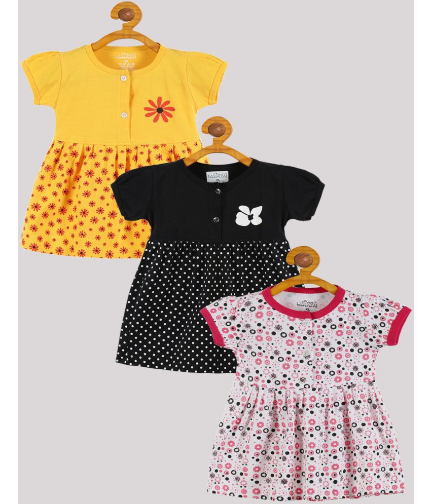     			Babeezworld - Multi Cotton Baby Girl Frock ( Pack of 3 )