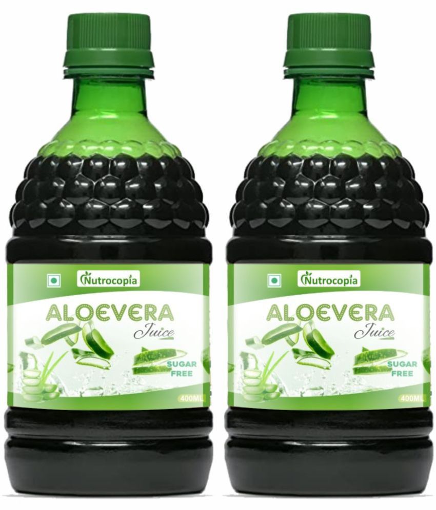     			NUTROCOPIA Aloe Vera Juice | For Glowing Skin & Healthy Hair | Organic & Natural Juice Made With Cold Pressed Aloe Vera 400 ML - Pack of 2