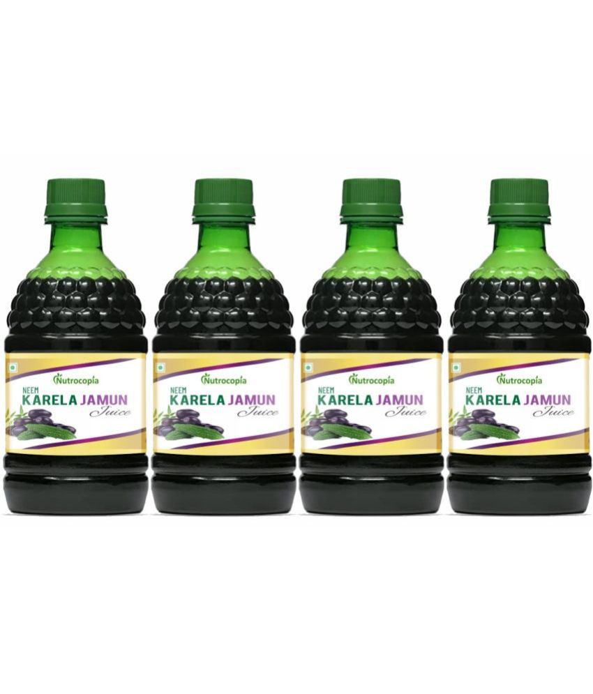     			NUTROCOPIA Neem Karela Jamun Juice for Diabetes - 400 ml, Ayurvedic Diabetic Care Juice, Helps Maintain Healthy Sugar Levels, Immunity Booster Juice for Skin Care & Natural Detox Pack of 4