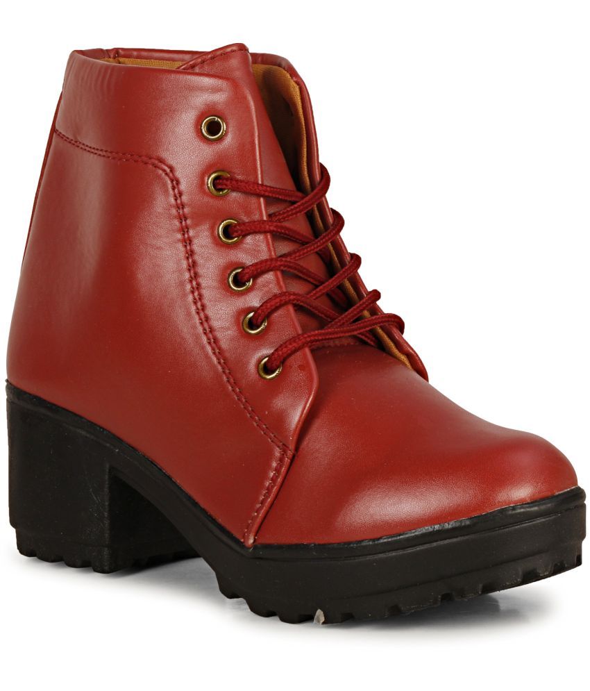     			Saheb - Red Women's Ankle Length Boots