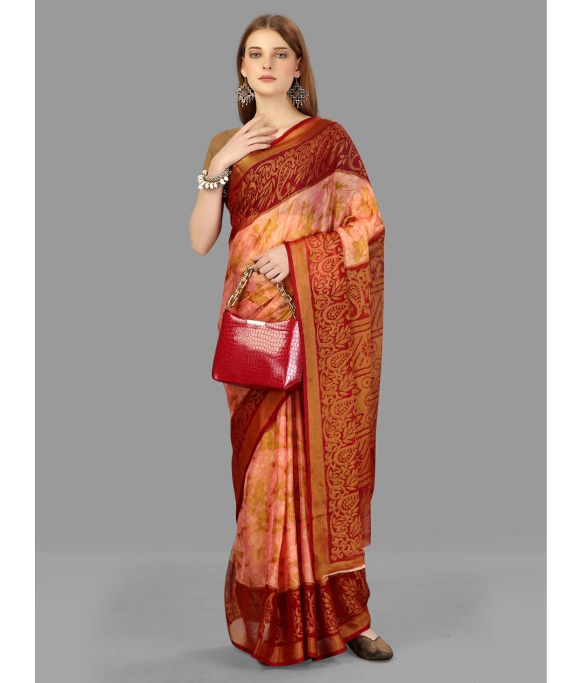     			Sanwariya Silks - Pink Brasso Saree With Blouse Piece ( Pack of 1 )