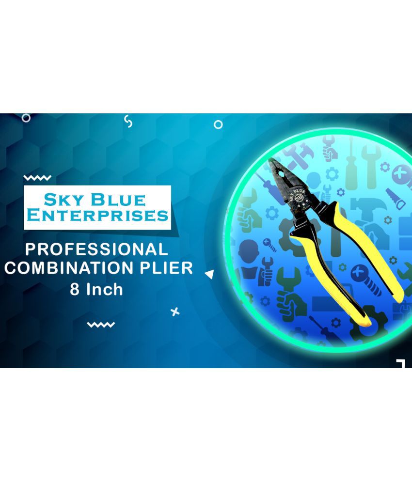     			Sky Blue Multipurpose Home & Professional Combination Plier 8 Inch