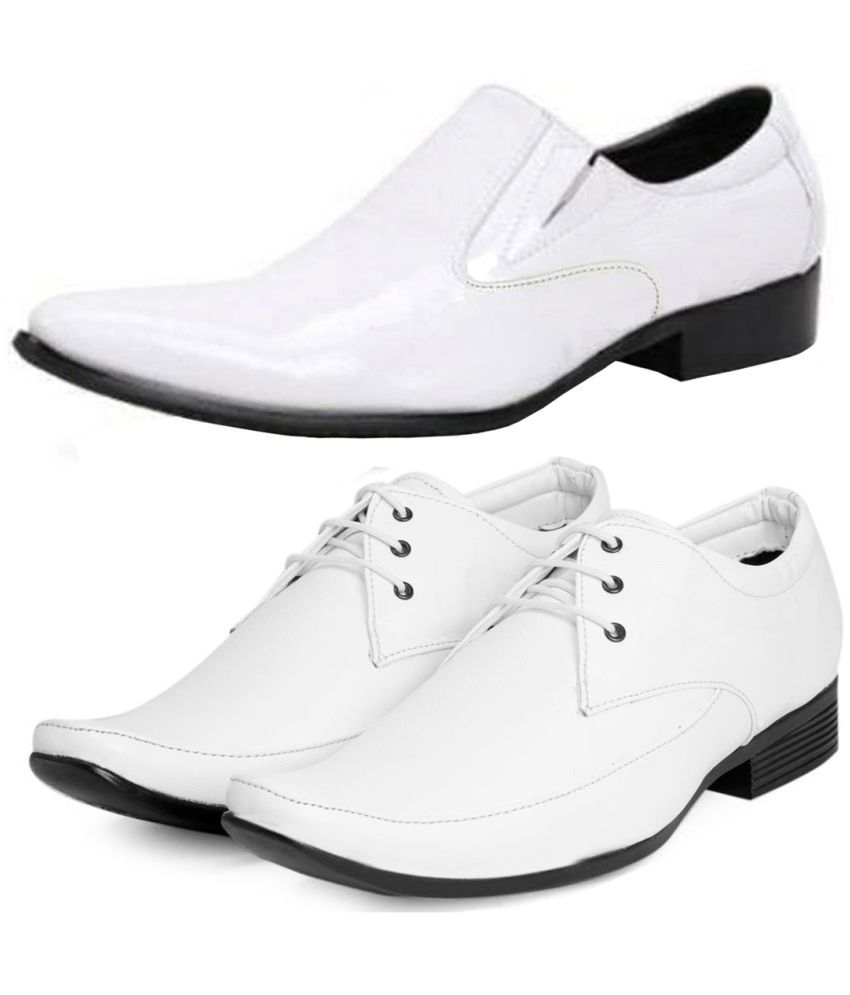     			vitoria - White Men's Derby Formal Shoes
