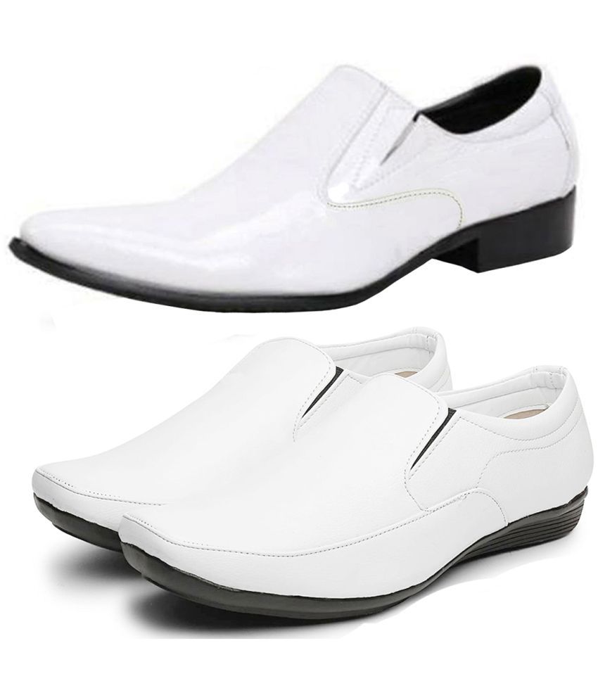     			vitoria - White Men's Slip On Formal Shoes