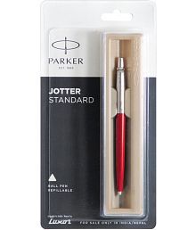 Parker Jotter Standard Chrome Trim Ball Pen (Body - Red)