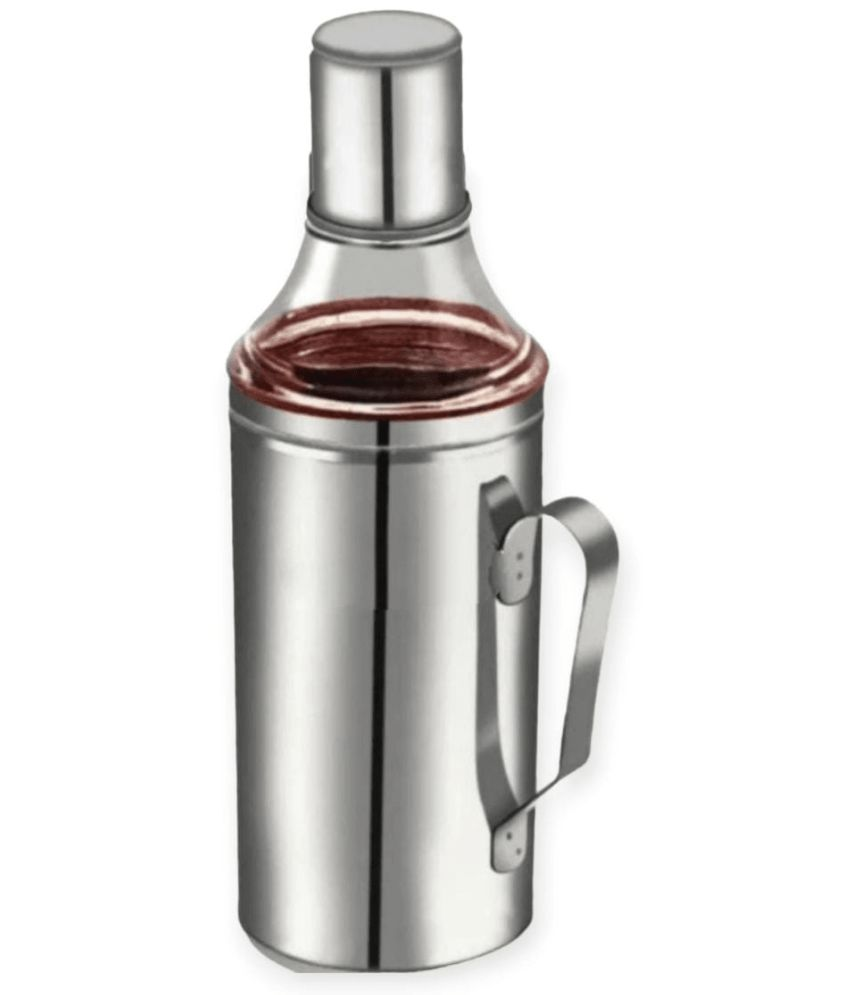     			ATROCK Oil Dispenser 1litre Steel Silver Oil Container ( Set of 1 )