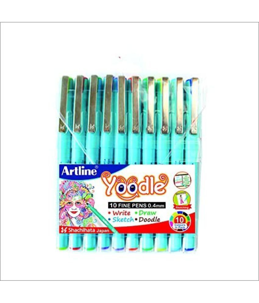     			Artline Yoodle 0.4mm 10 Shades Fine Pen | Pens Set Writing, Drawing, Sketching & Doodling | Pack of 1