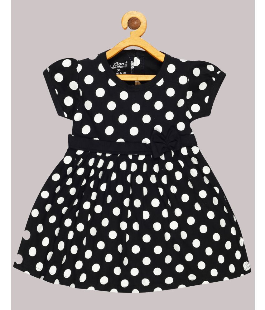 Babeezworld - Black Cotton Girls Fit And Flare Dress ( Pack of 1 )