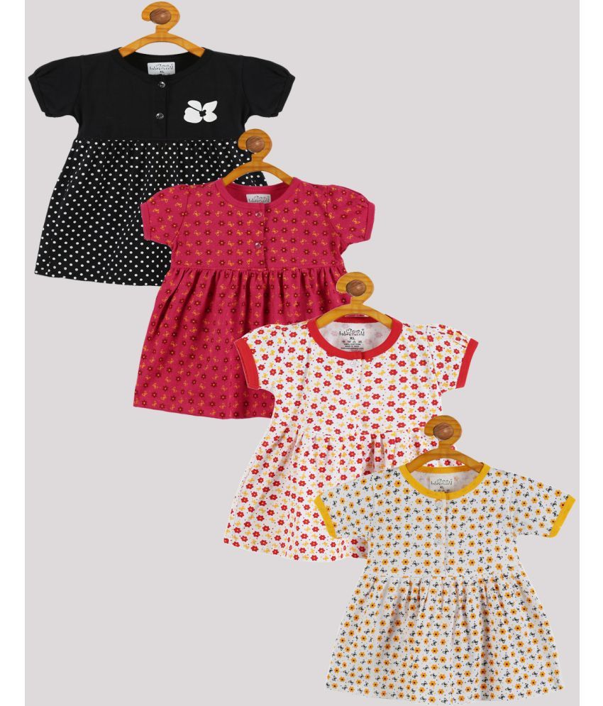     			Babeezworld Pack of 4 Baby Girls Cotton Frock ( Multi )