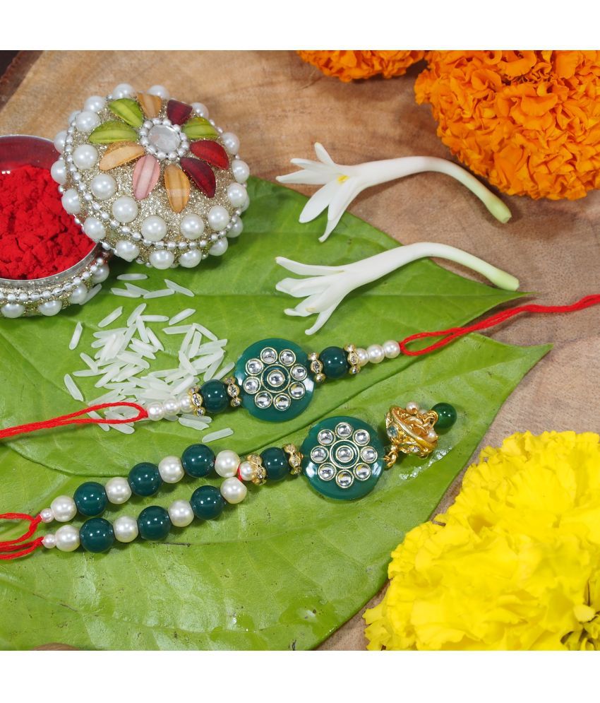     			I Jewels Designer Bhaiya Bhabhi Hanging Lumba Rakhi for Rakshabhandan Special (R019-L)