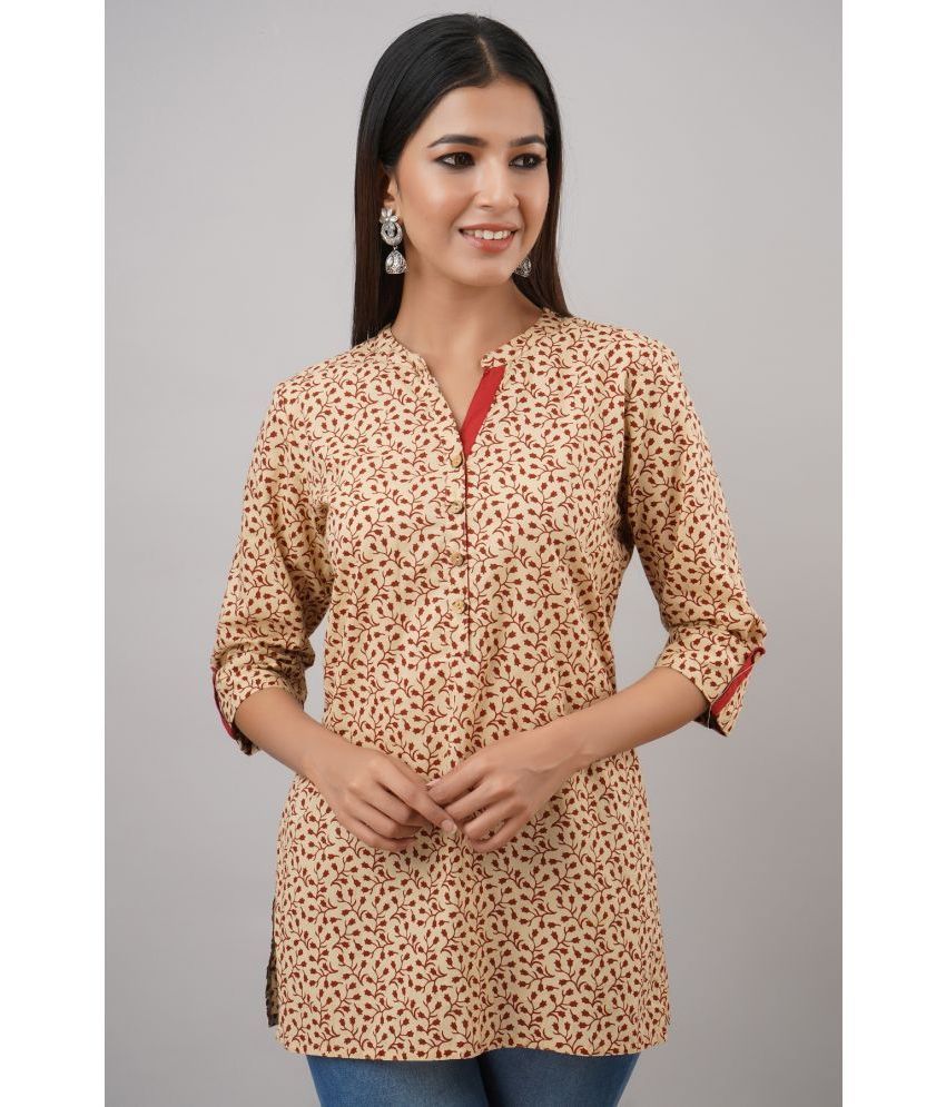     			NeshamaKurti - Beige Rayon Women's Tunic ( Pack of 1 )