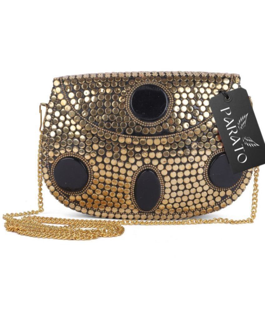     			PARATO - Gold Suede Sling Bag
