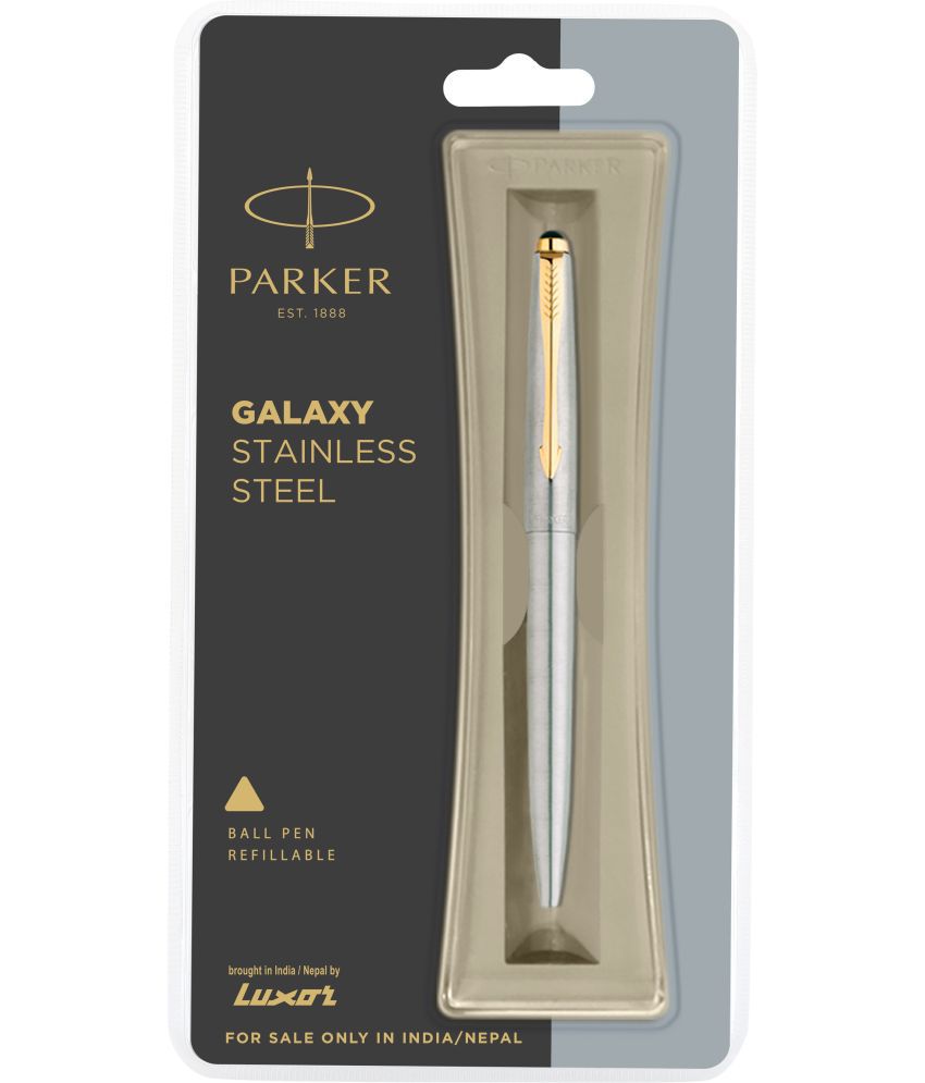     			Parker Galaxy Stainless Steel Gold Trim Ball Pen
