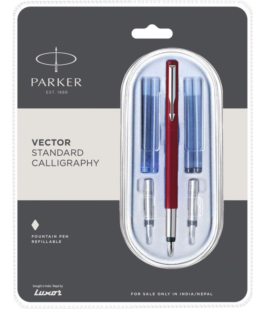     			Parker Vector Standard Calligraphy CT Fountain Pen + 2N Black & 2N Blue Ink Cartridges
