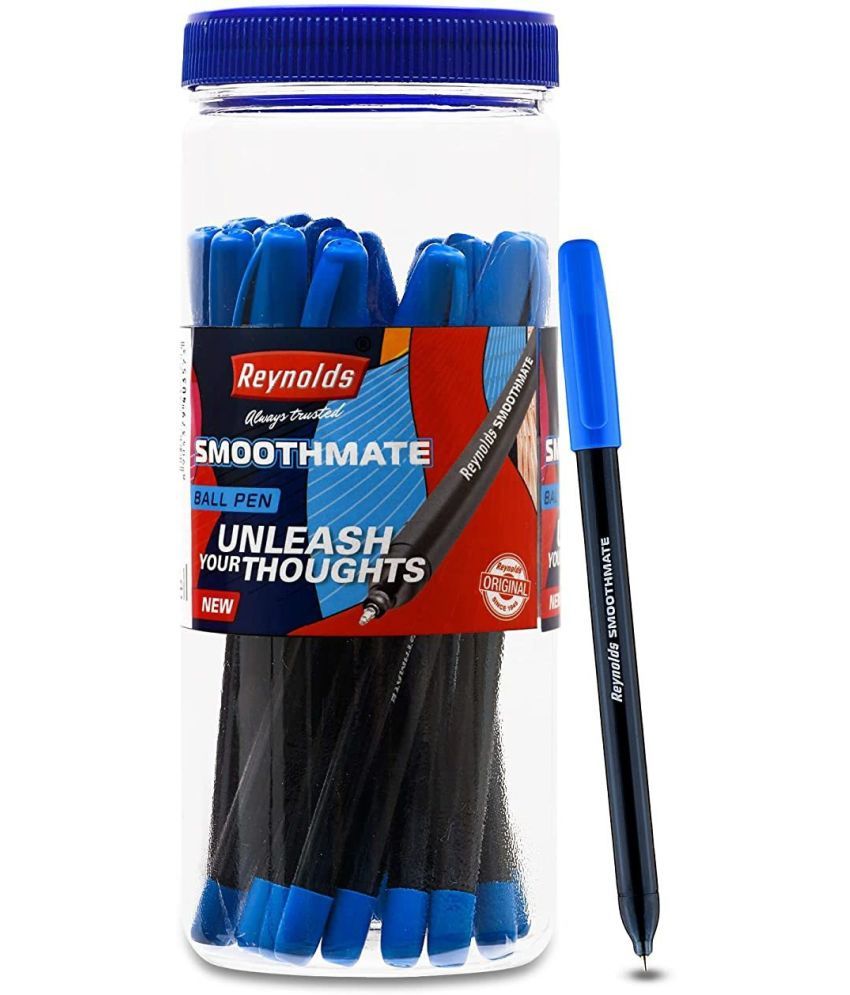     			Reynolds SMOOTHMATE 20 CT JAR, BLUE I Lightweight Ball Pen With Comfortable Grip for Extra Smooth Writing I School and Office Stationery | 0.7mm Tip Size