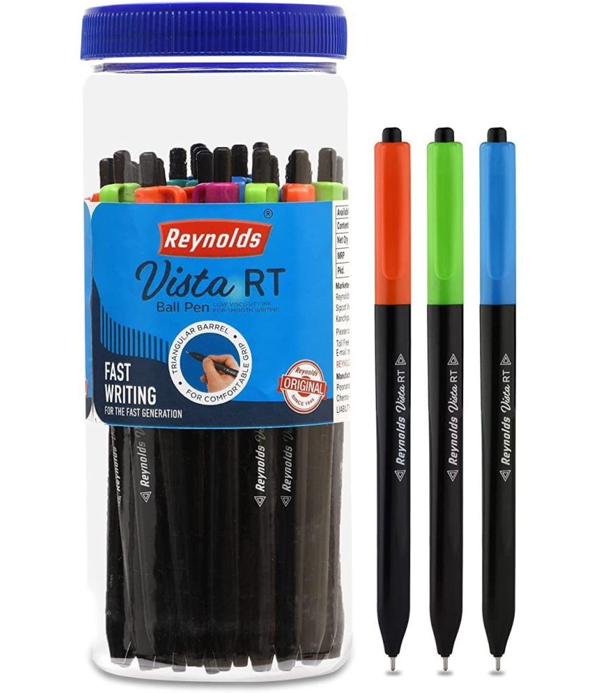     			Reynolds VISTA RT BP 25 PENS JAR - 20 BLUE & 5 BLACK Ball Pen I Lightweight Ball Pen With Comfortable Grip for Extra Smooth Writing