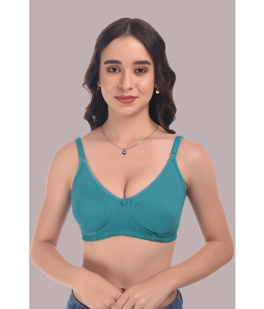     			Viral Girl - Turquoise Cotton Non Padded Women's Everyday Bra ( Pack of 1 )
