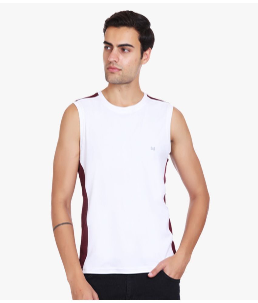     			White Moon Pack of 1 Polyester Gym Vest For Men ( Maroon )