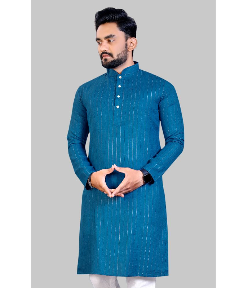     			YUG ART - Blue Cotton Blend Men's Regular Kurta ( Pack of 1 )