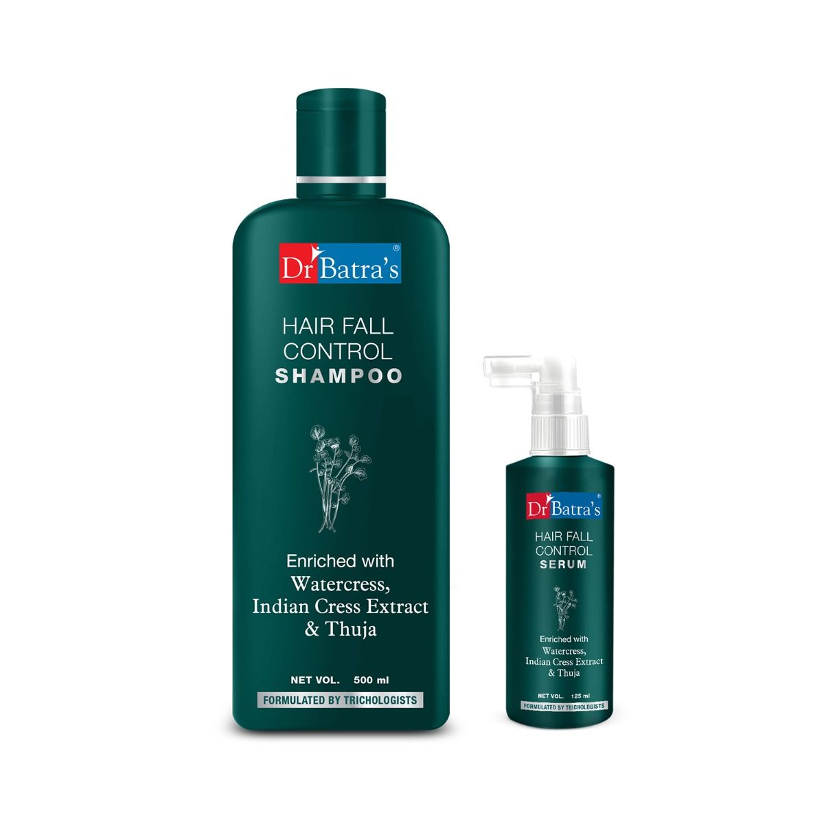     			Dr Batra's Hair Fall Control Serum-125 ml and Hair Fall Control Shampoo - 500 ml (Pack of 2)