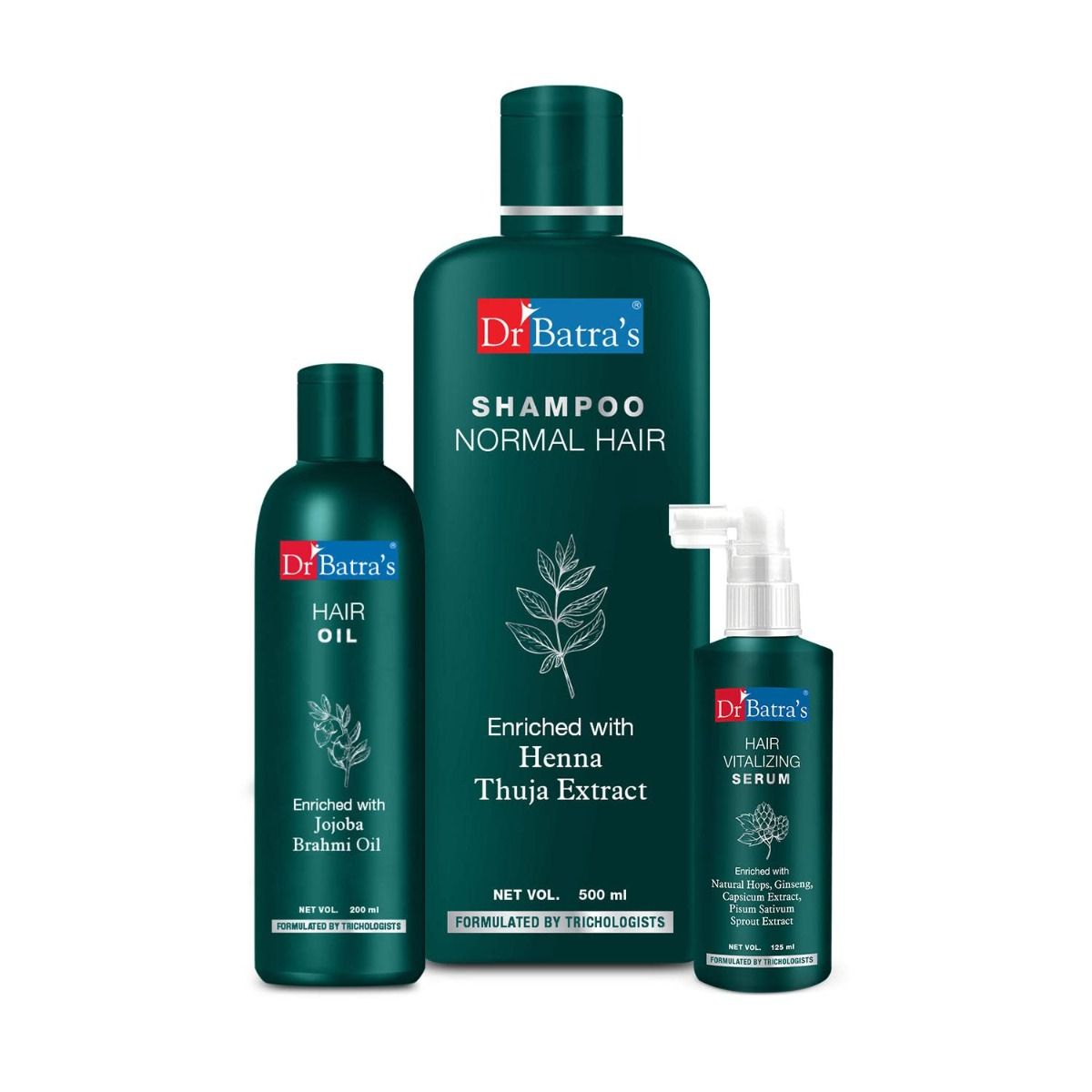     			Dr Batra's Hair Vitalizing Serum 125 ml, Normal Shampoo - 500 ml and Hair Oil - 200 ml